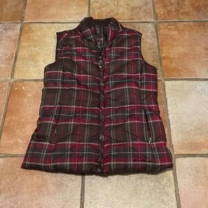 Eddie Bauer premium goose down plaid vest
